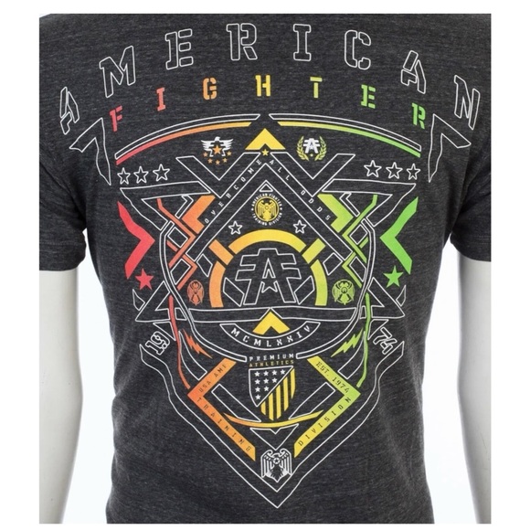 AMERICAN FIGHTER Mens T-shirt Alberta Black Athletic Fit L-3XL NWT - Picture 10 of 10